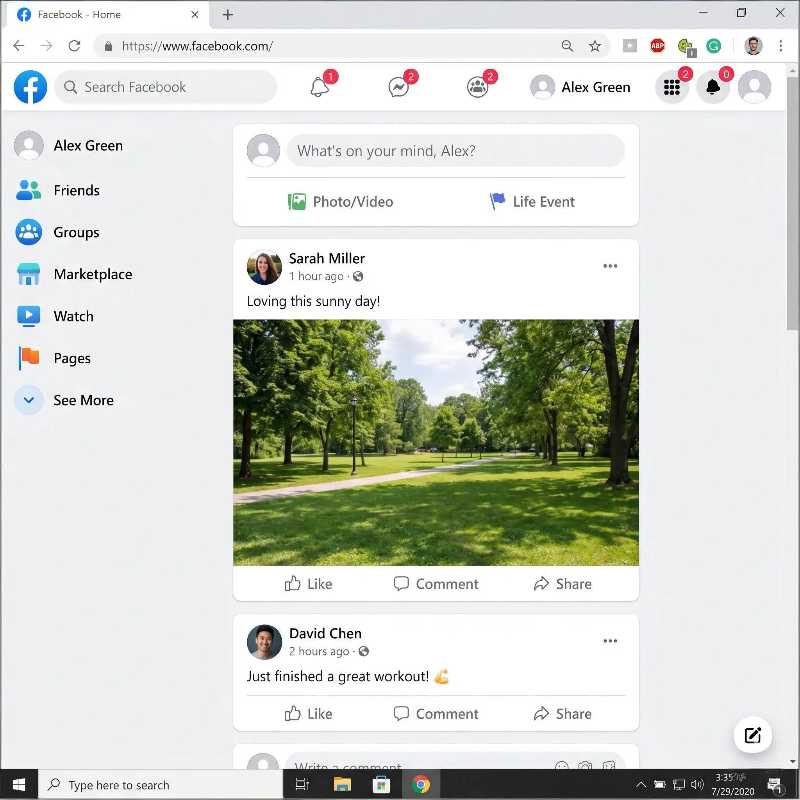 通过导入Cookie成功绕过密码验证登录的Facebook网页版个人主页